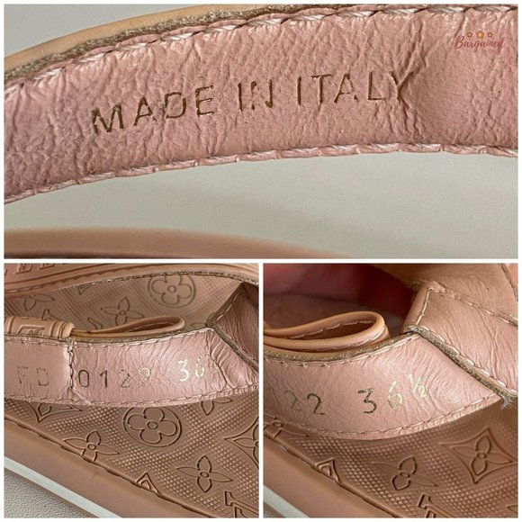 Authentic Louis Vuitton Pink Monogram Embossed Rubber Flip Flop Sandals 36.5/6.5 - Picture 7 of 13